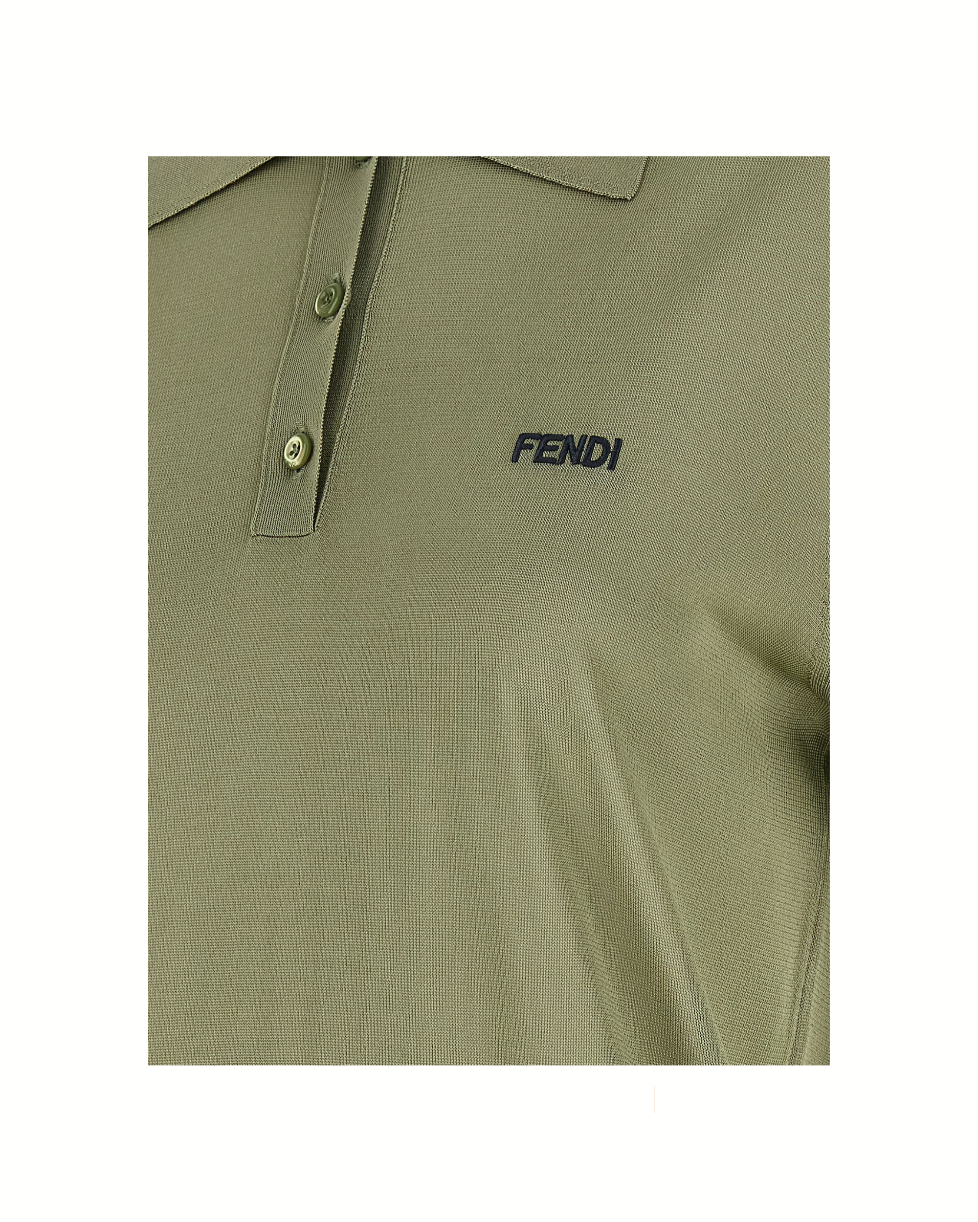 Fendi Fine Knit Logo Polo