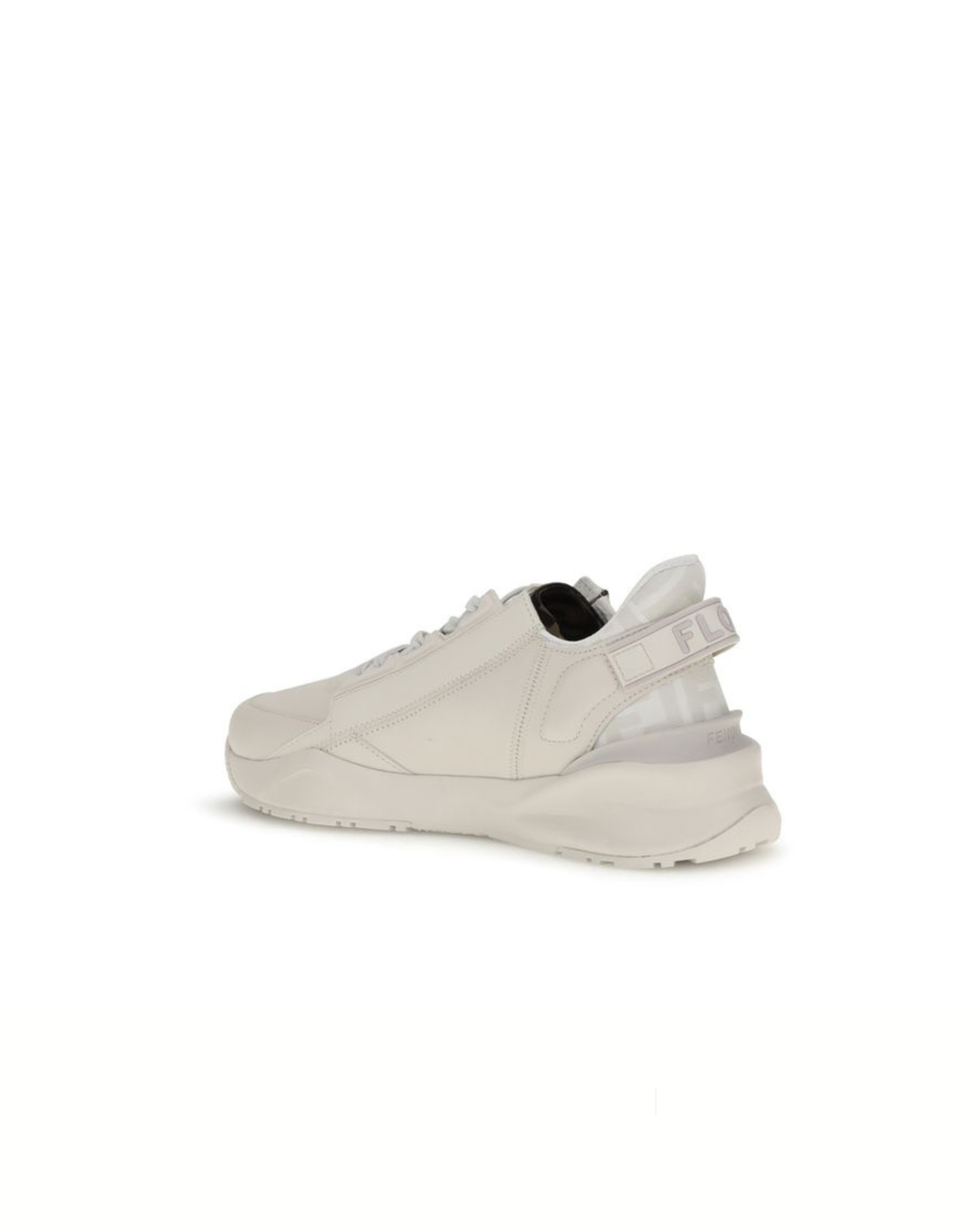 Fendi Flow Running Sneakers in Pelle Bianca con Motivo FF