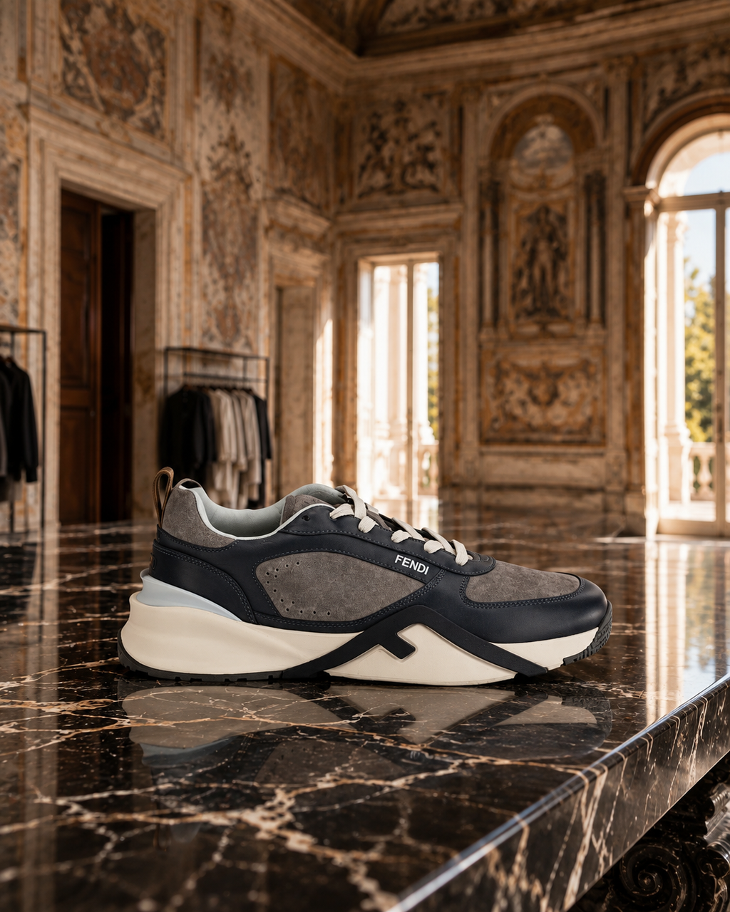 Fendi – Flow Sneakers Grey - Black