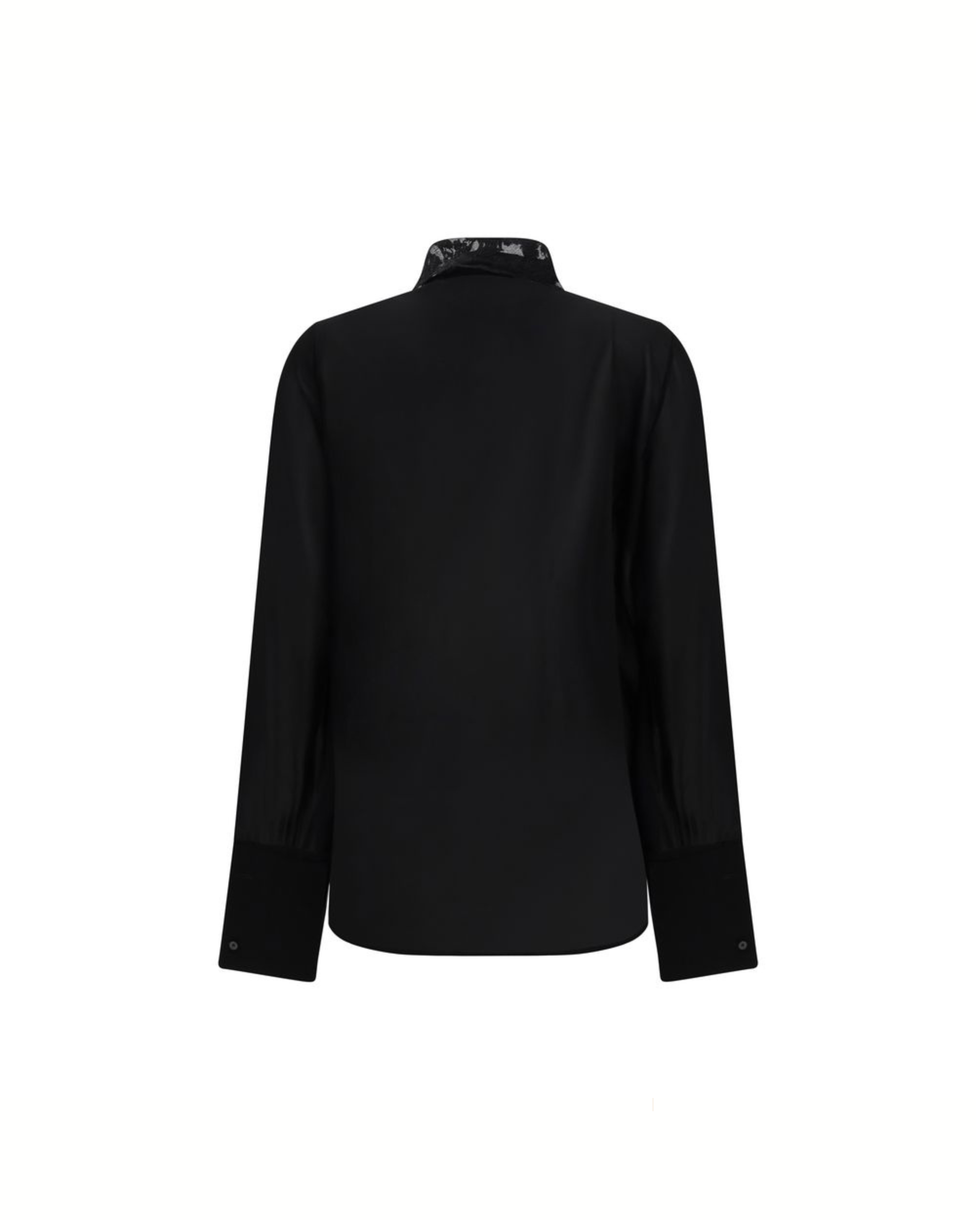 Fendi Georgette Silk Shirt with Peonia Lace