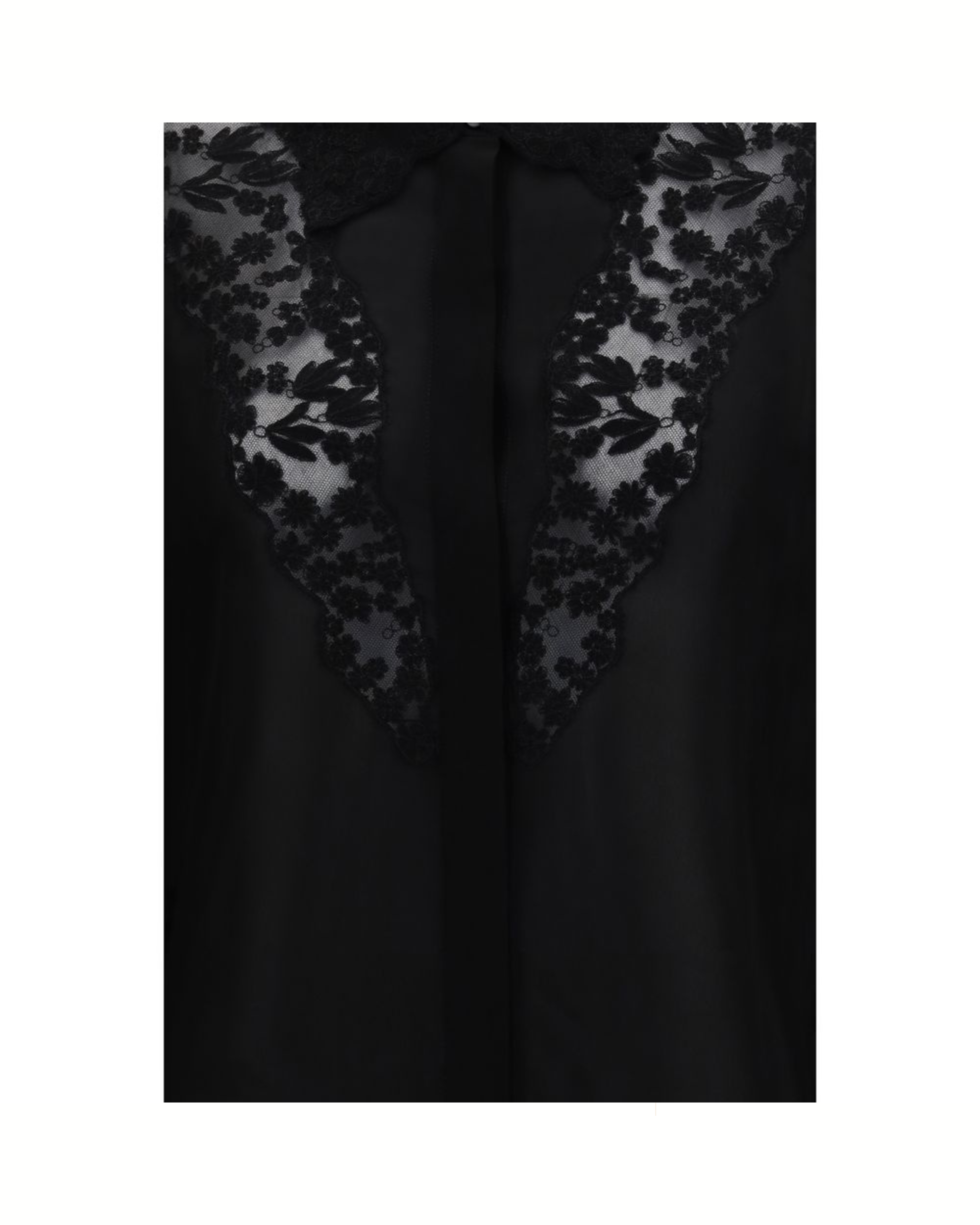 Fendi Georgette Silk Shirt with Peonia Lace