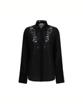 Fendi Georgette Silk Shirt with Peonia Lace