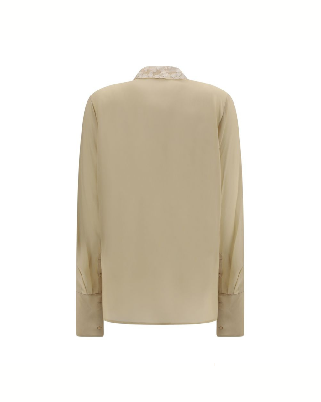 Fendi Georgette Silk Shirt with Peonia Lace