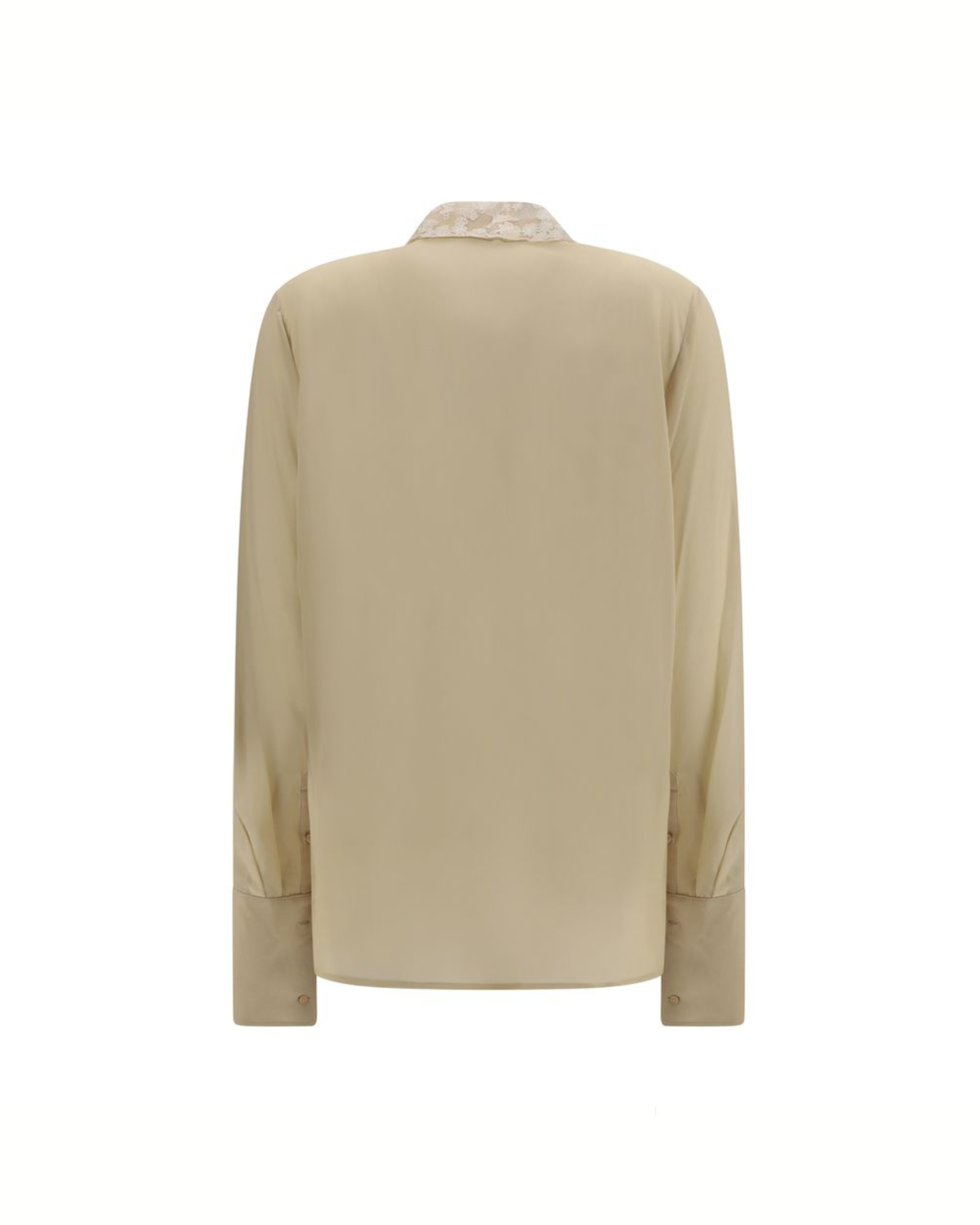 Fendi Georgette Silk Shirt with Peonia Lace