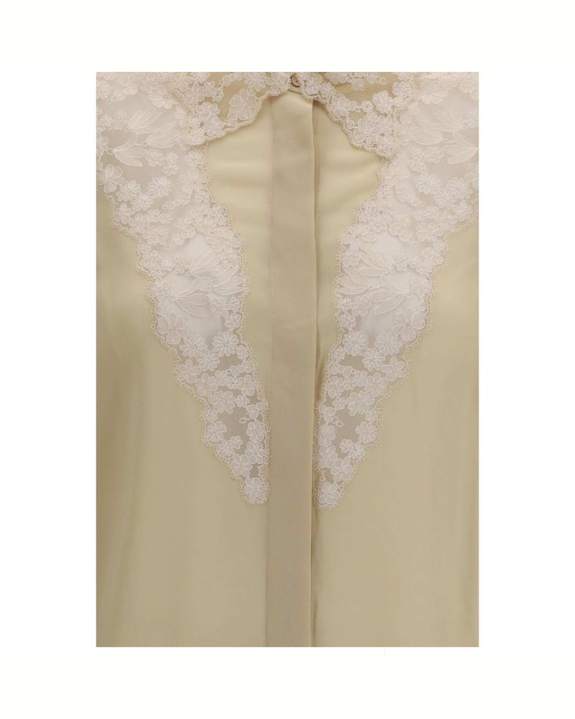 Fendi Georgette Silk Shirt with Peonia Lace