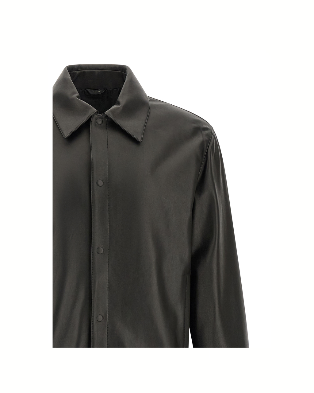 Fendi Leather Blouson con Logo Embroidered Black
