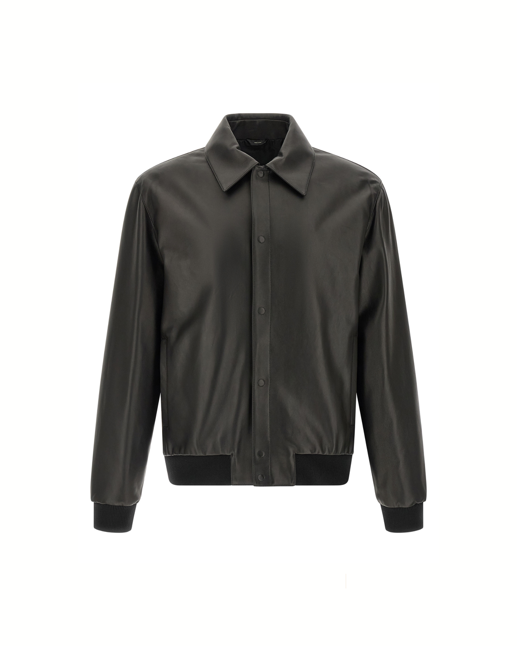 Fendi Leather Blouson con Logo Embroidered Black