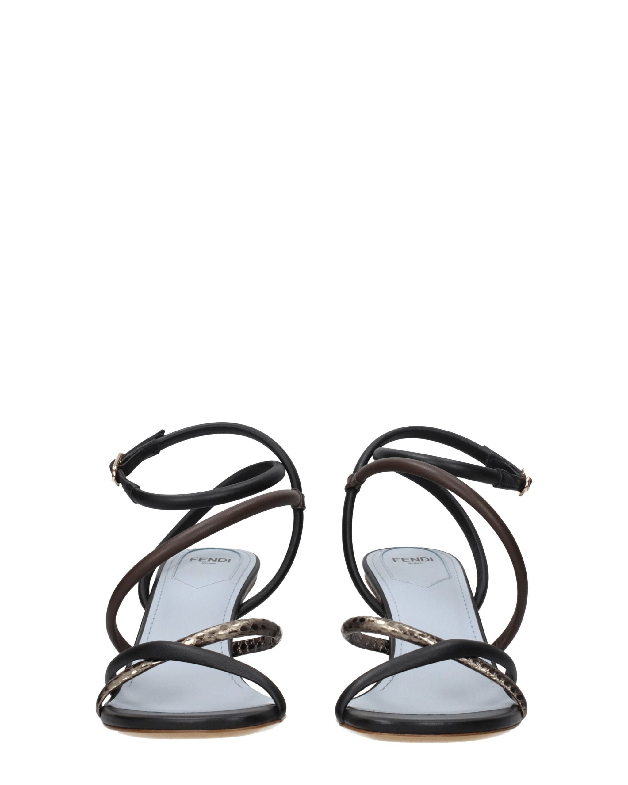 Fendi – Leather Mid-Heel Sandals