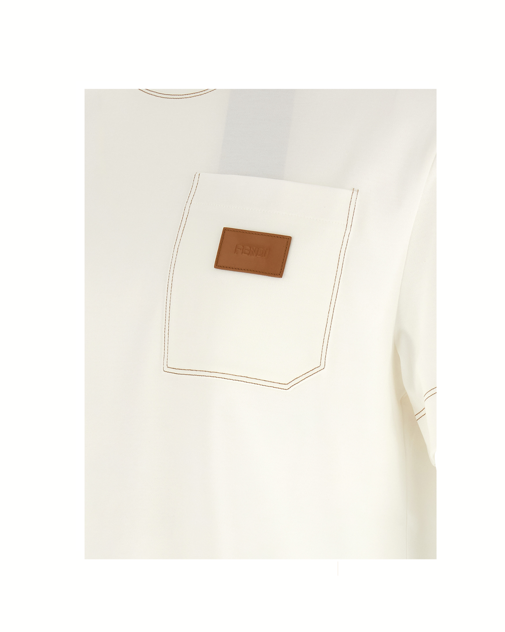 Fendi Leather Patch Pocket T-Shirt White