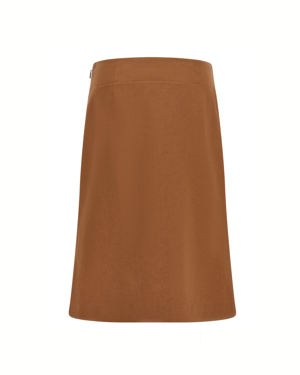 Fendi Linen & Cotton Midi Skirt Tobacco Brown
