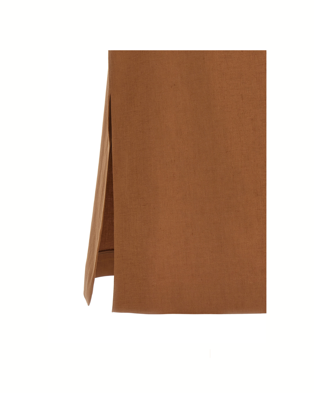 Fendi Linen & Cotton Midi Skirt Tobacco Brown