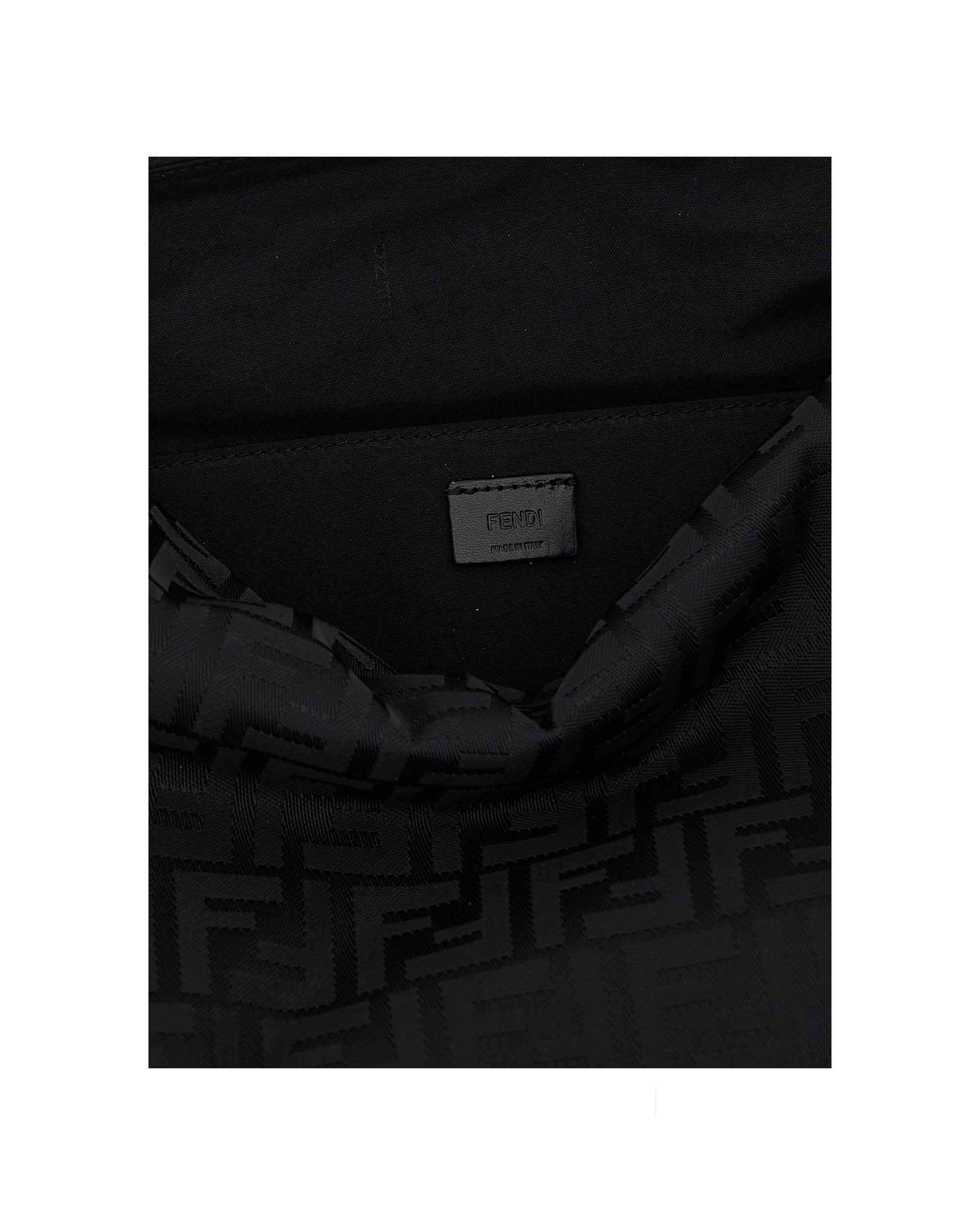 Fendi Lui Large FF Nylon Shoulder Bag Black