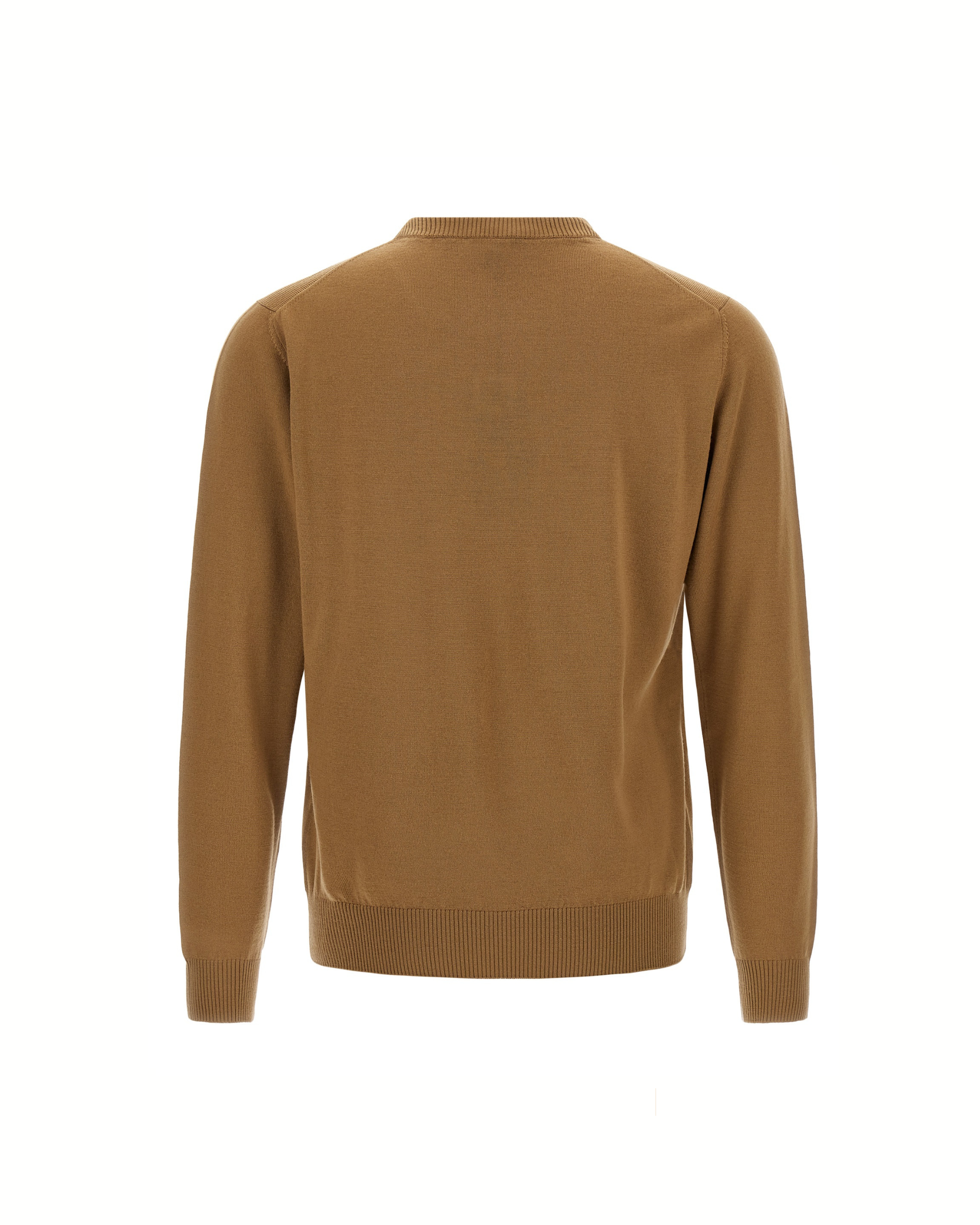 Fendi – Maglione Girocollo in Lana Vergine Beige con Logo FF