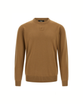 Fendi – Maglione Girocollo in Lana Vergine Beige con Logo FF