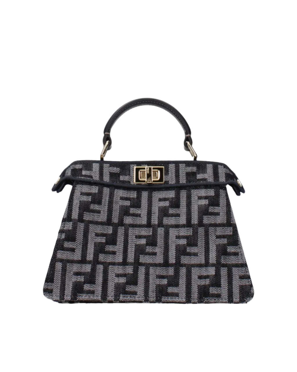 Fendi – Peekaboo FF Fabric Handbag Black