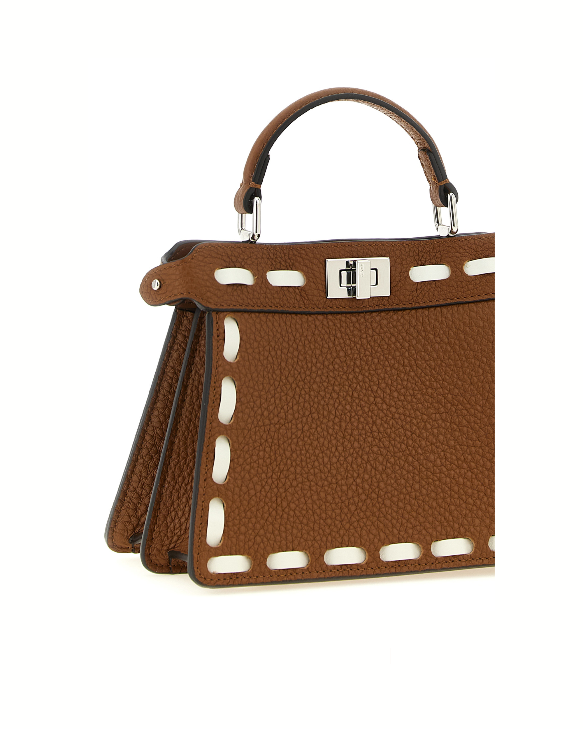 Fendi Peekaboo ISeeU in Cuoio Romano Marrone con Macro-Cuciture