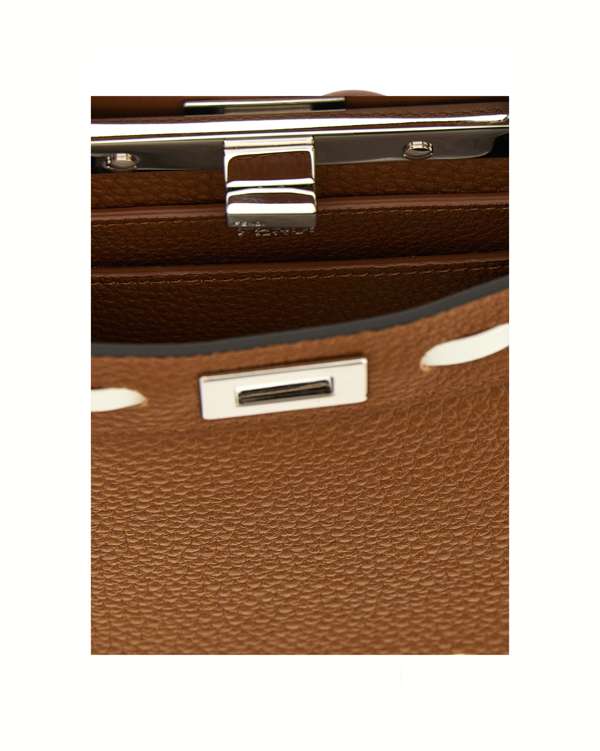 Fendi Peekaboo ISeeU in Cuoio Romano Marrone con Macro-Cuciture