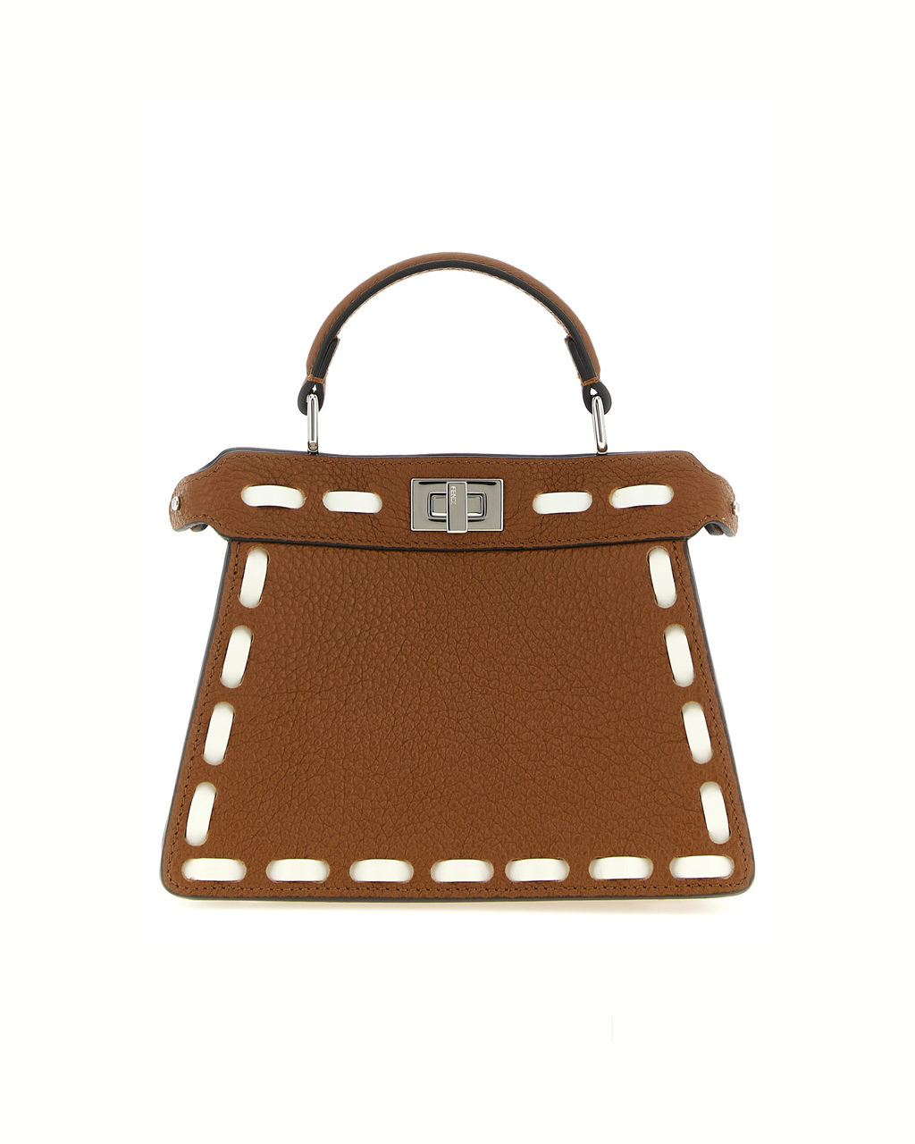 Fendi Peekaboo ISeeU in Cuoio Romano Marrone con Macro-Cuciture