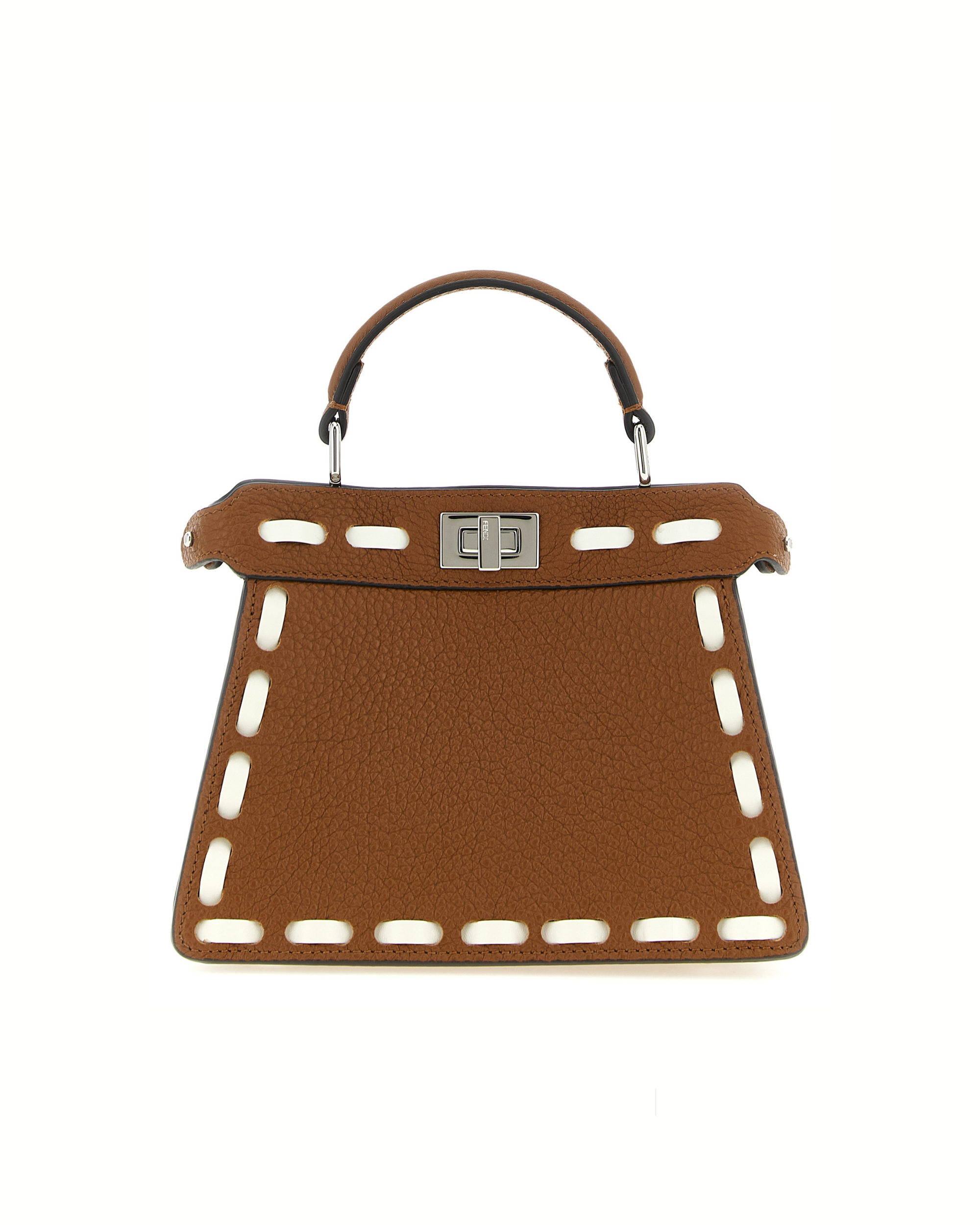 Fendi Peekaboo ISeeU in Cuoio Romano Marrone con Macro-Cuciture