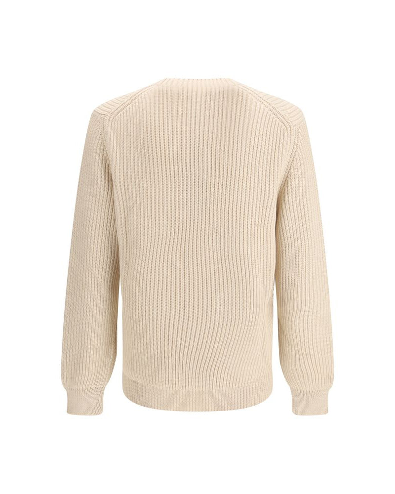 Fendi – Ribbed Wool Sweater with Embroidered Logo