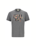 Fendi Roma 1925 Cotton Jersey T-Shirt Grey