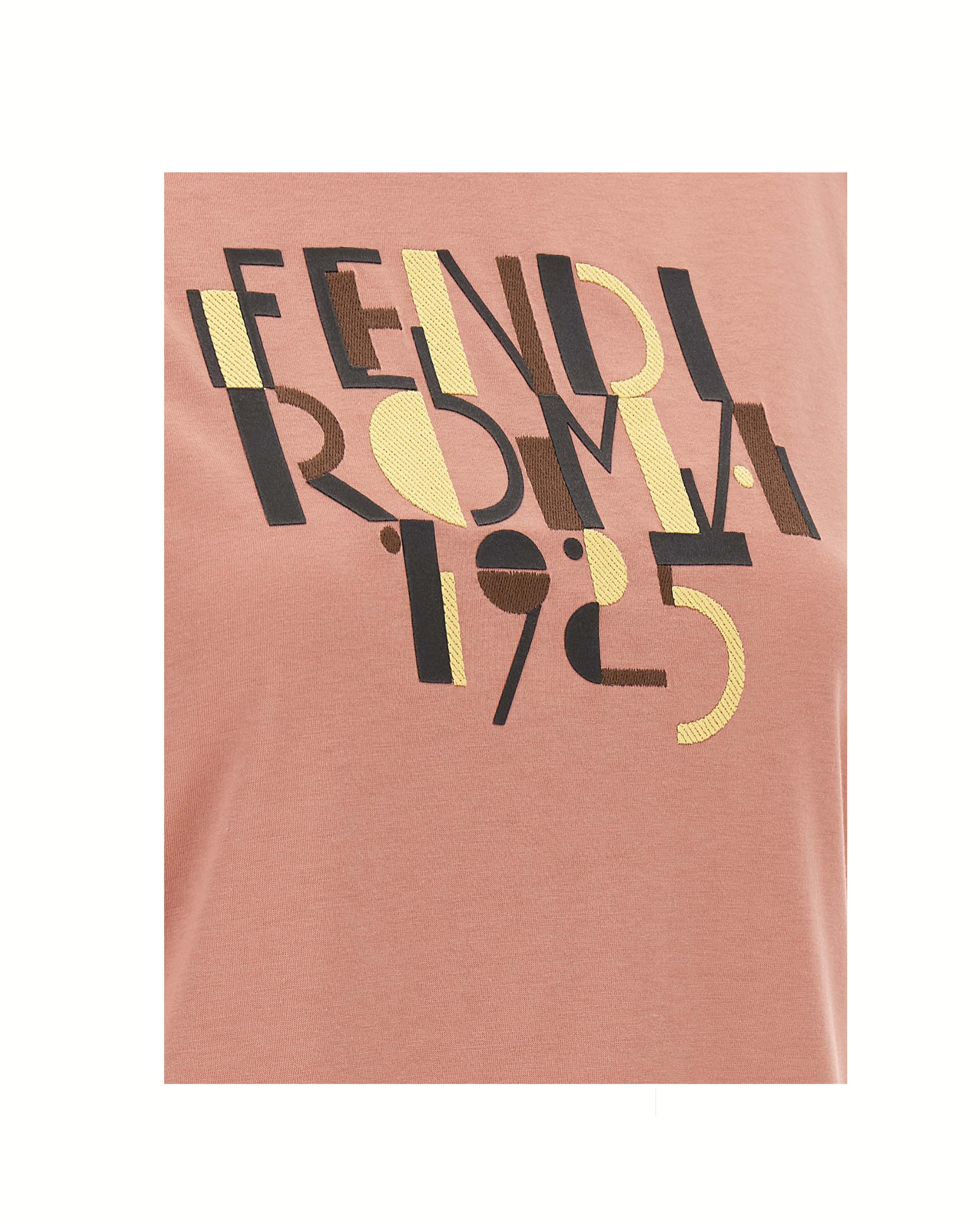 Fendi Roma 1925 Cotton T-Shirt Pink