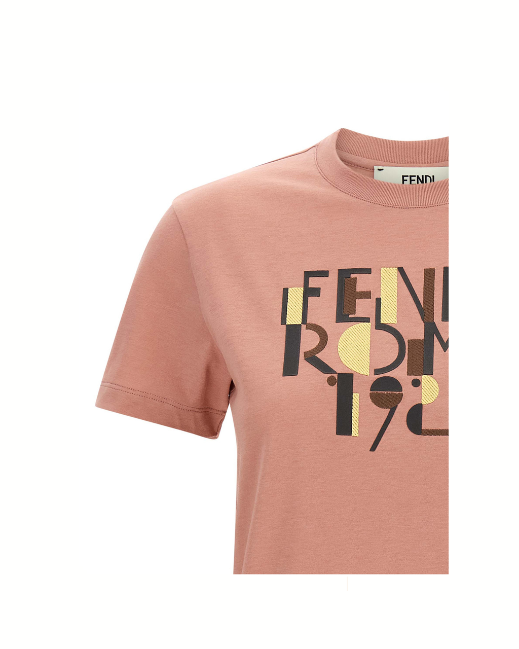Fendi Roma 1925 Cotton T-Shirt Pink