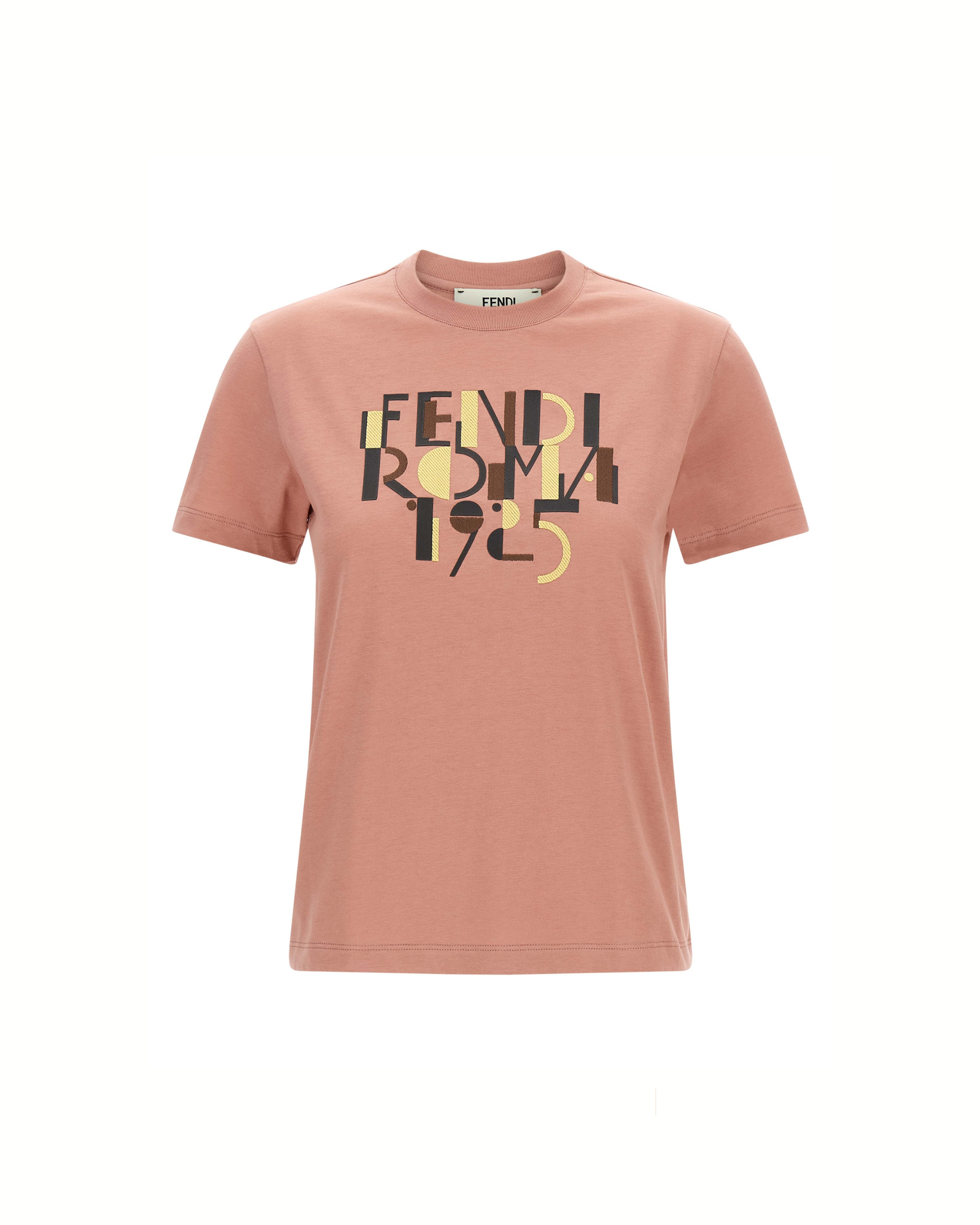 Fendi Roma 1925 Cotton T-Shirt Pink