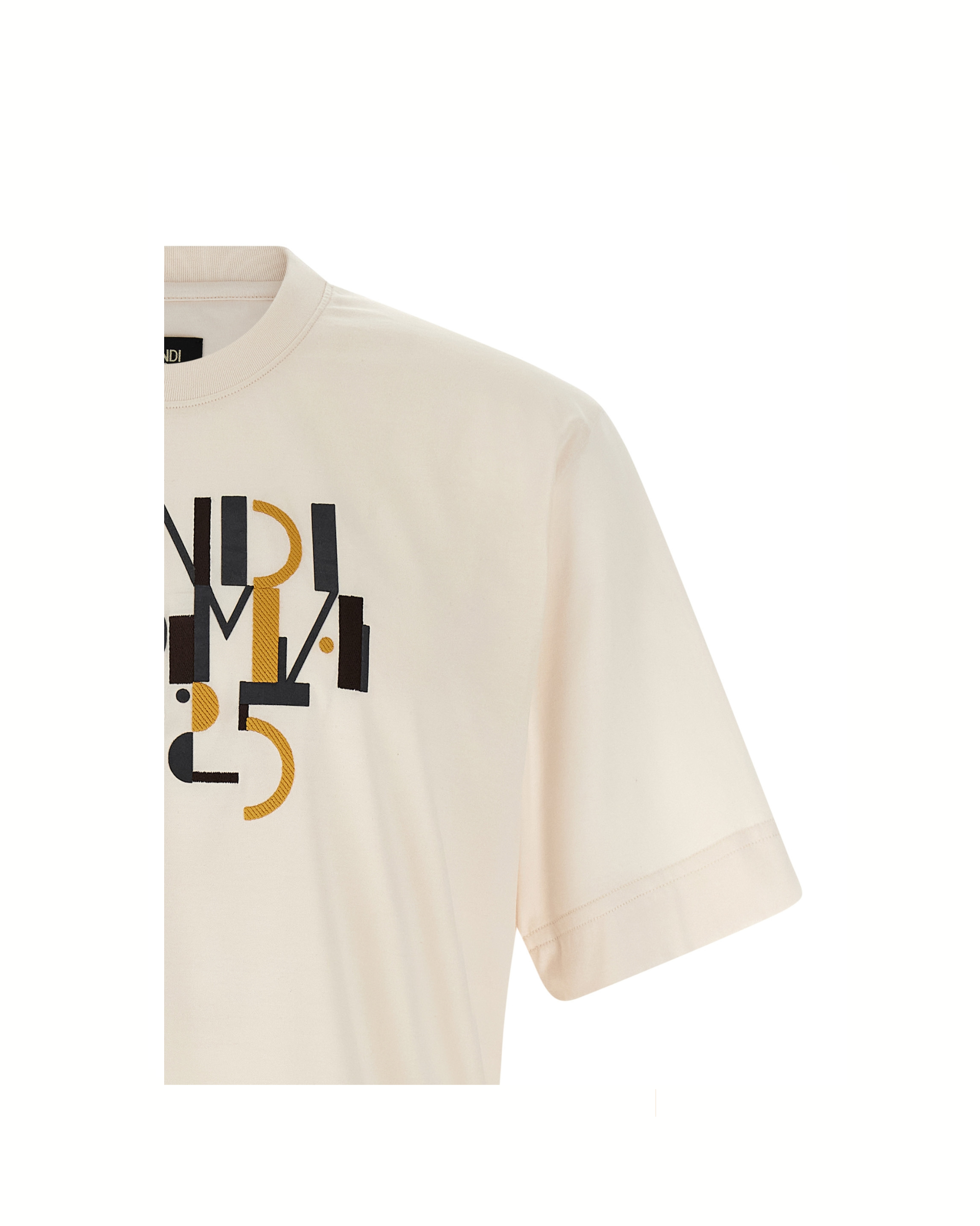 Fendi Roma 1925 Logo Cotton T-Shirt White