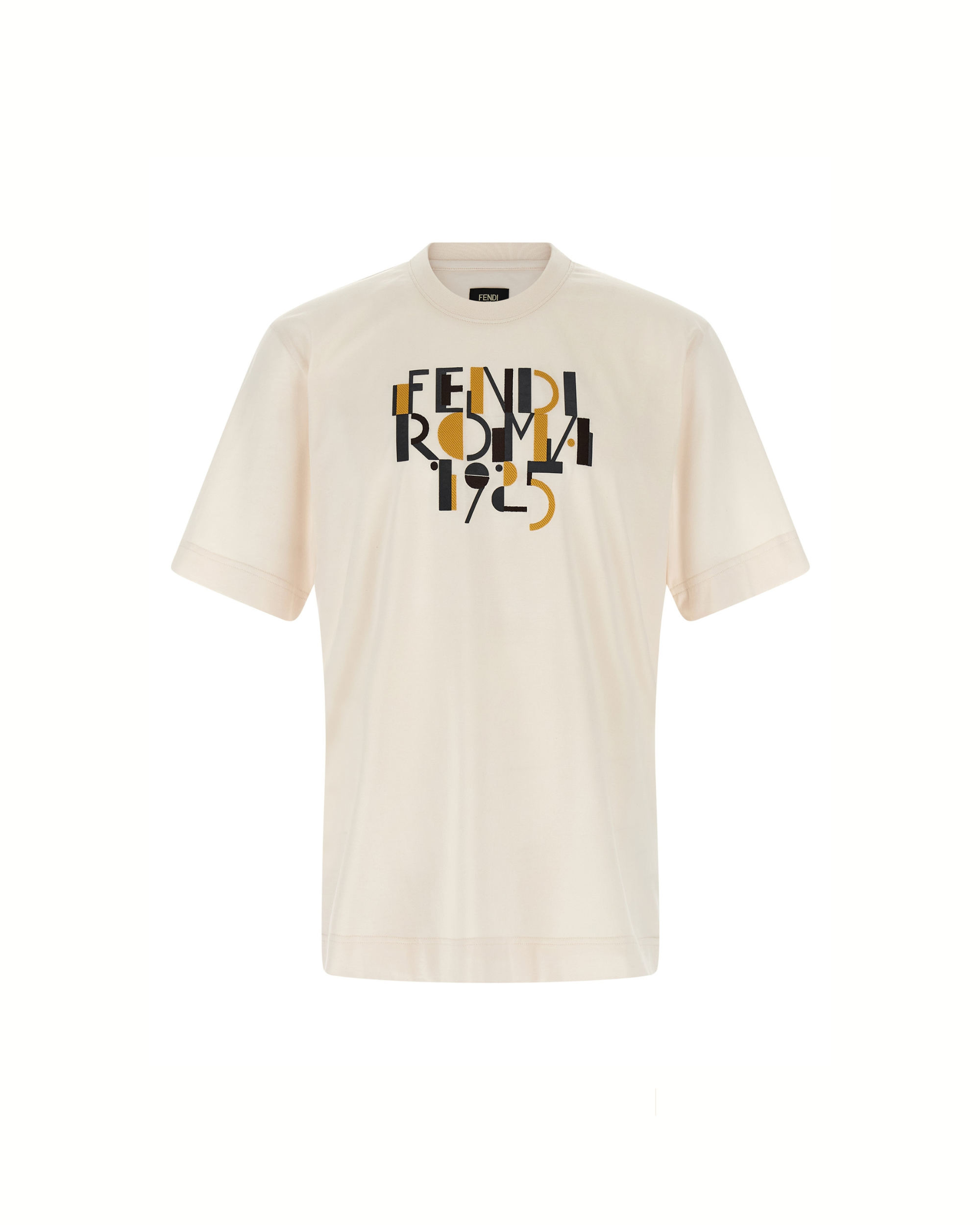 Fendi Roma 1925 Logo Cotton T-Shirt White