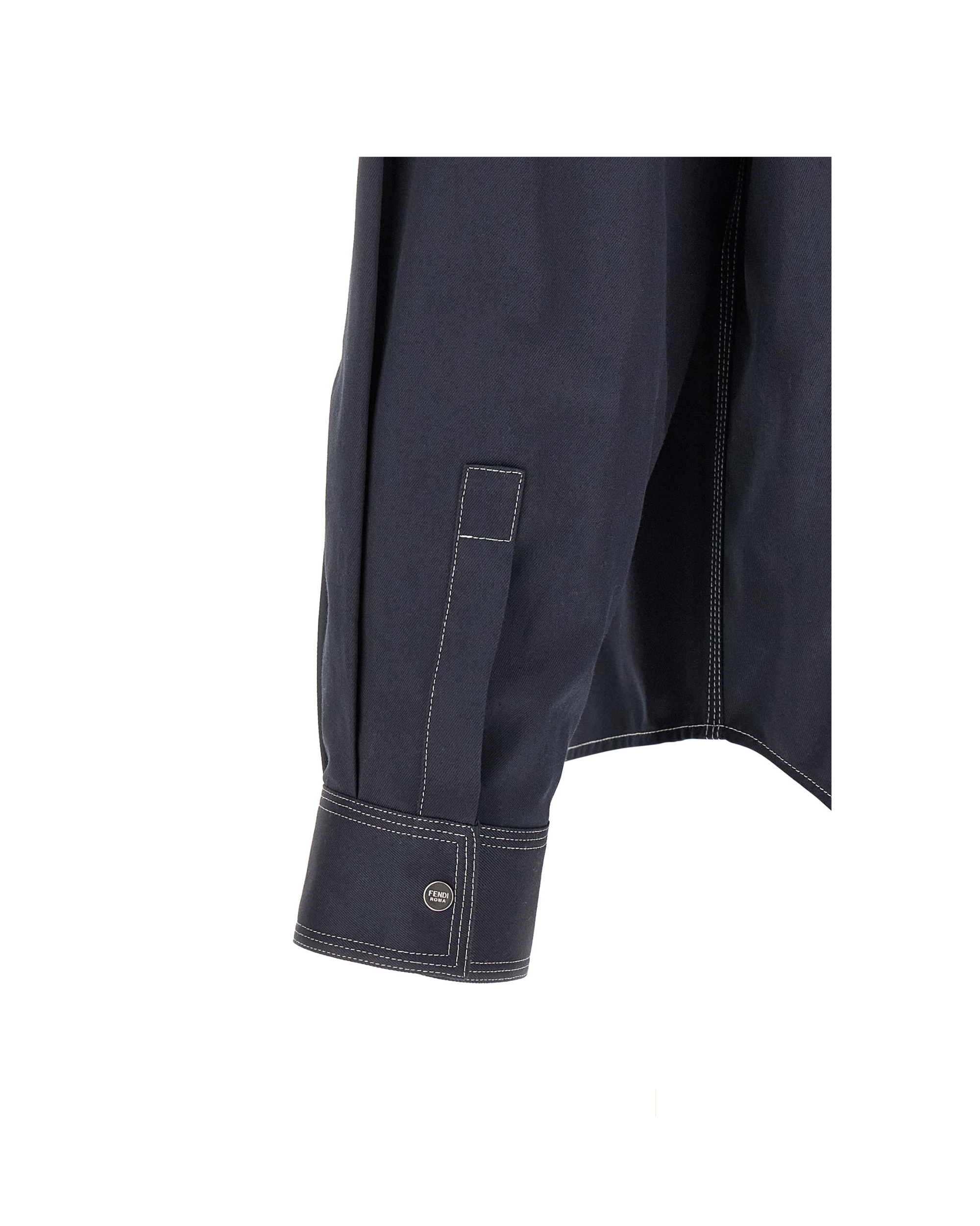 Fendi Selleria Cotton Shirt Dark Blue