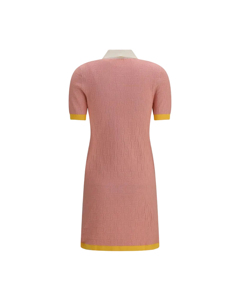 Fendi – Short Fitted Cotton & Silk FF Dress