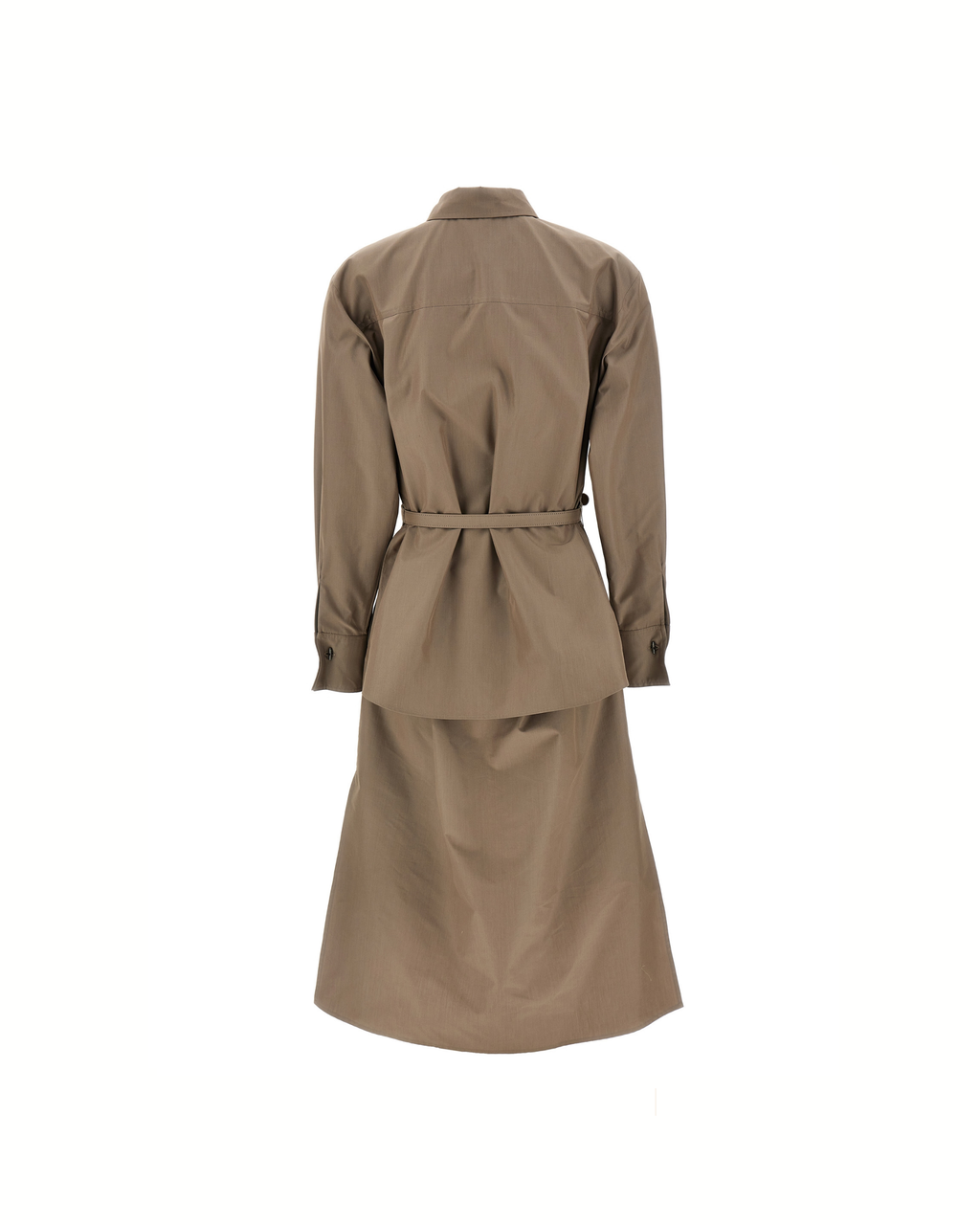 Fendi Silk Blend Shirt Midi Dress with FF Belt
