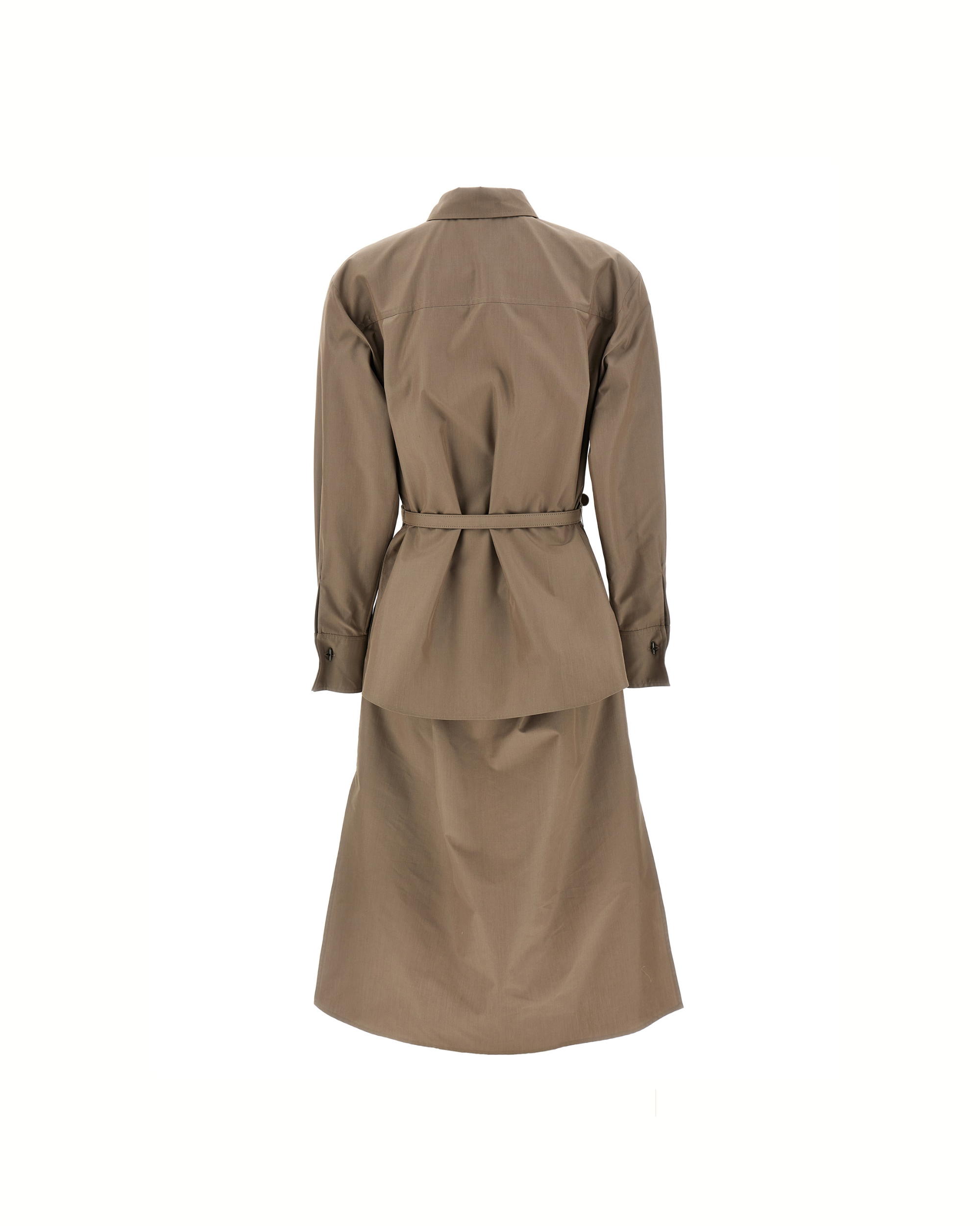 Fendi Silk Blend Shirt Midi Dress with FF Belt