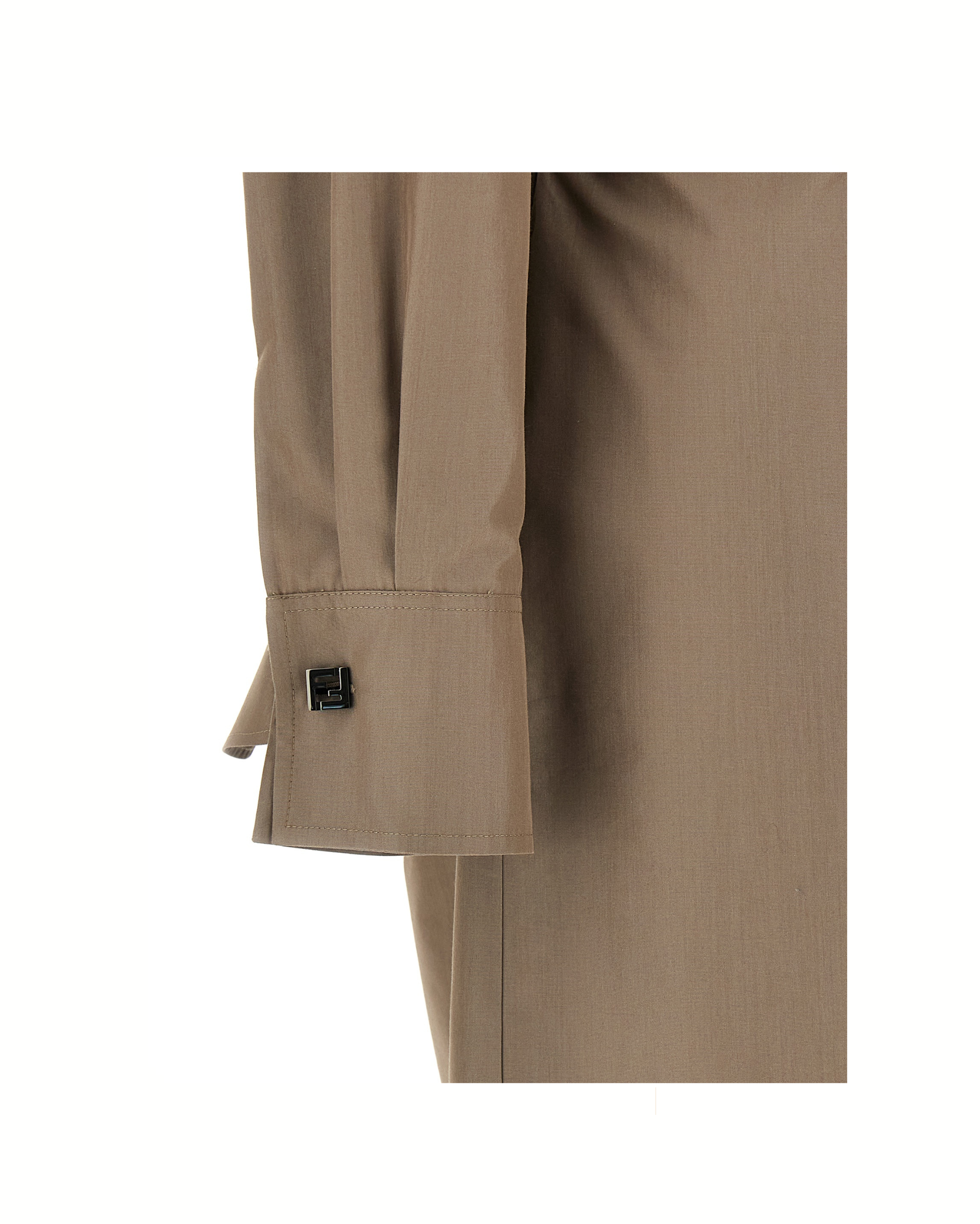 Fendi Silk Blend Shirt Midi Dress with FF Belt