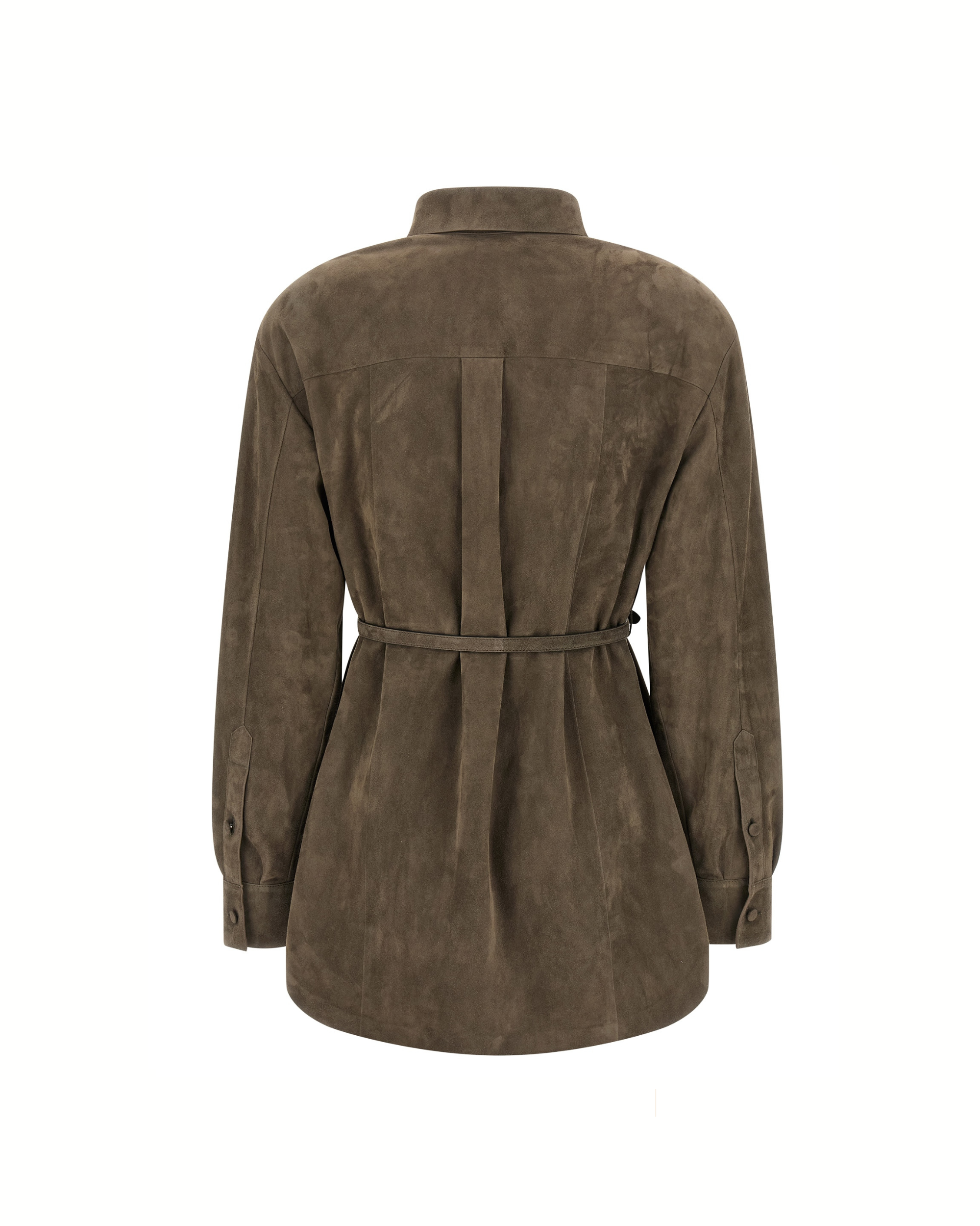 Fendi Suede Belted Leather Shirt