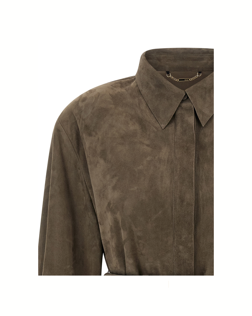 Fendi Suede Belted Leather Shirt