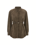 Fendi Suede Belted Leather Shirt