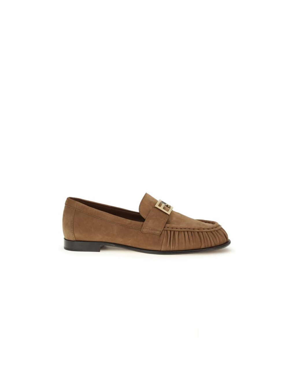 Fendi Suede FF Loafers in Suede Marrone Camel