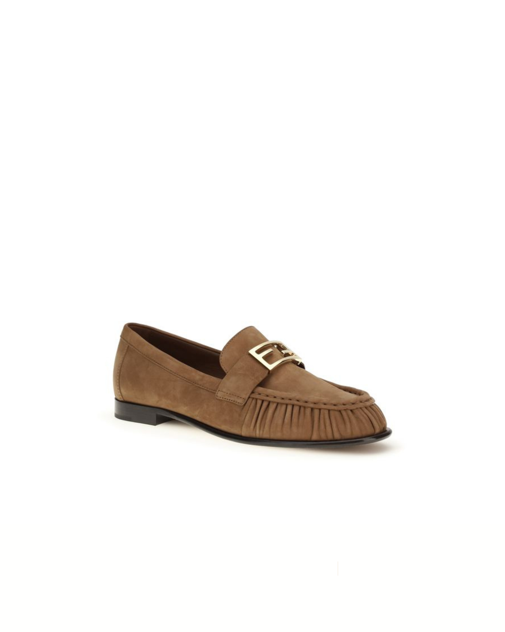 Fendi Suede FF Loafers in Suede Marrone Camel