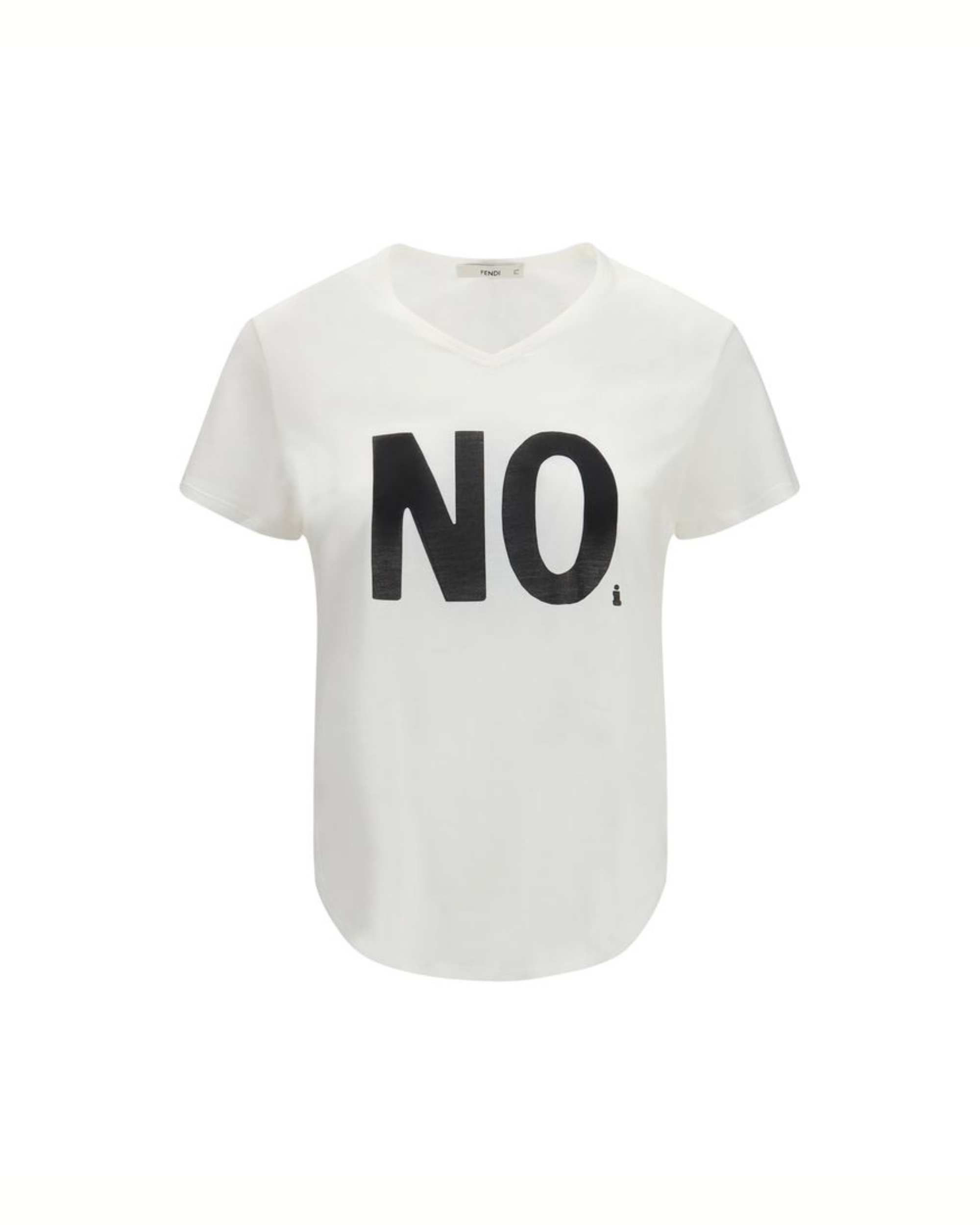 Fendi T-Shirt Noi in Jersey di Cotone Bianco