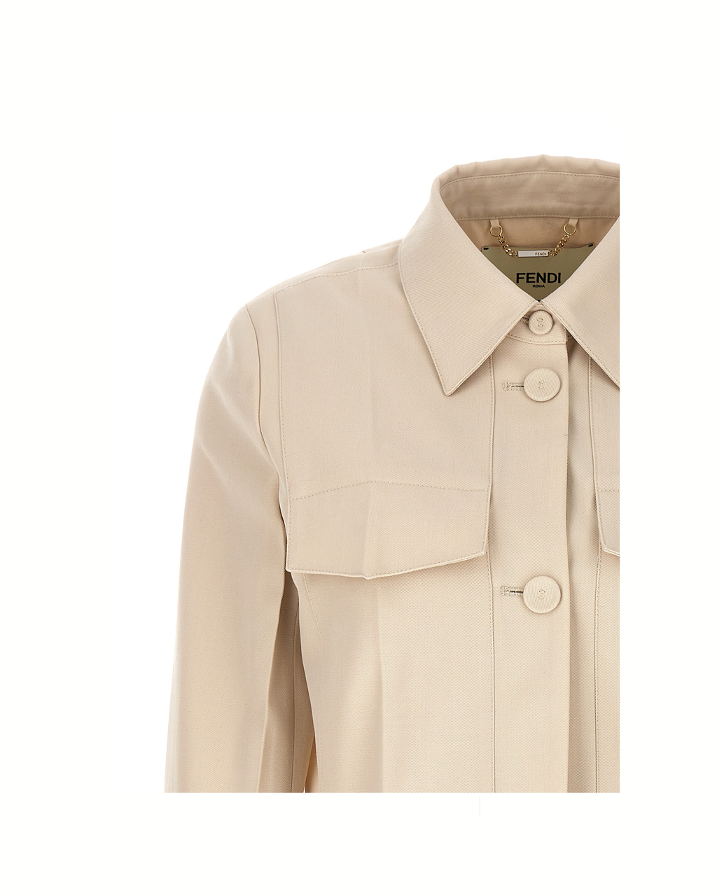 Fendi Tailored Crop Gabardine Jacket