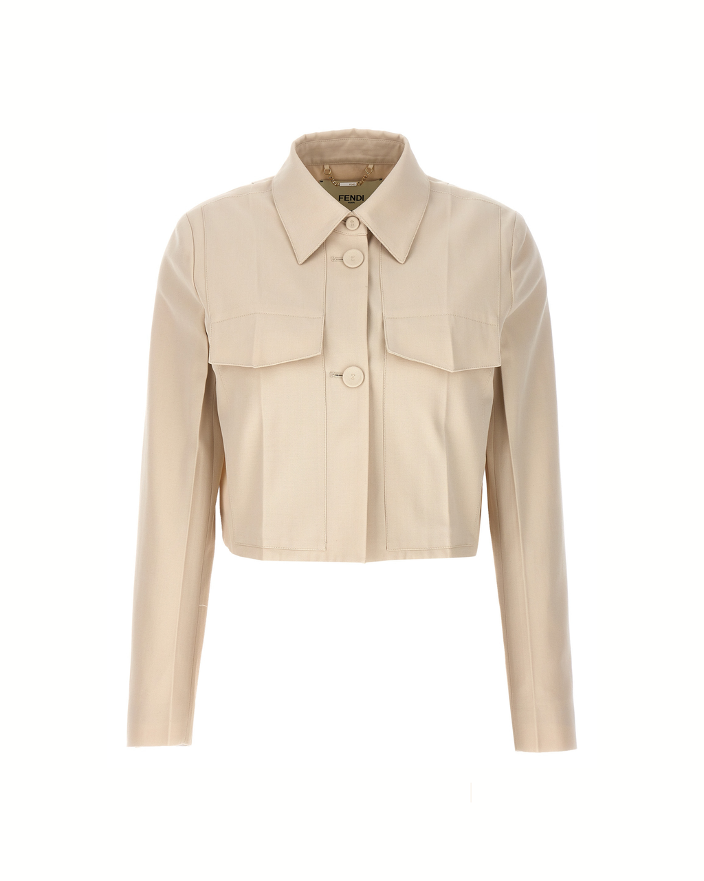 Fendi Tailored Crop Gabardine Jacket
