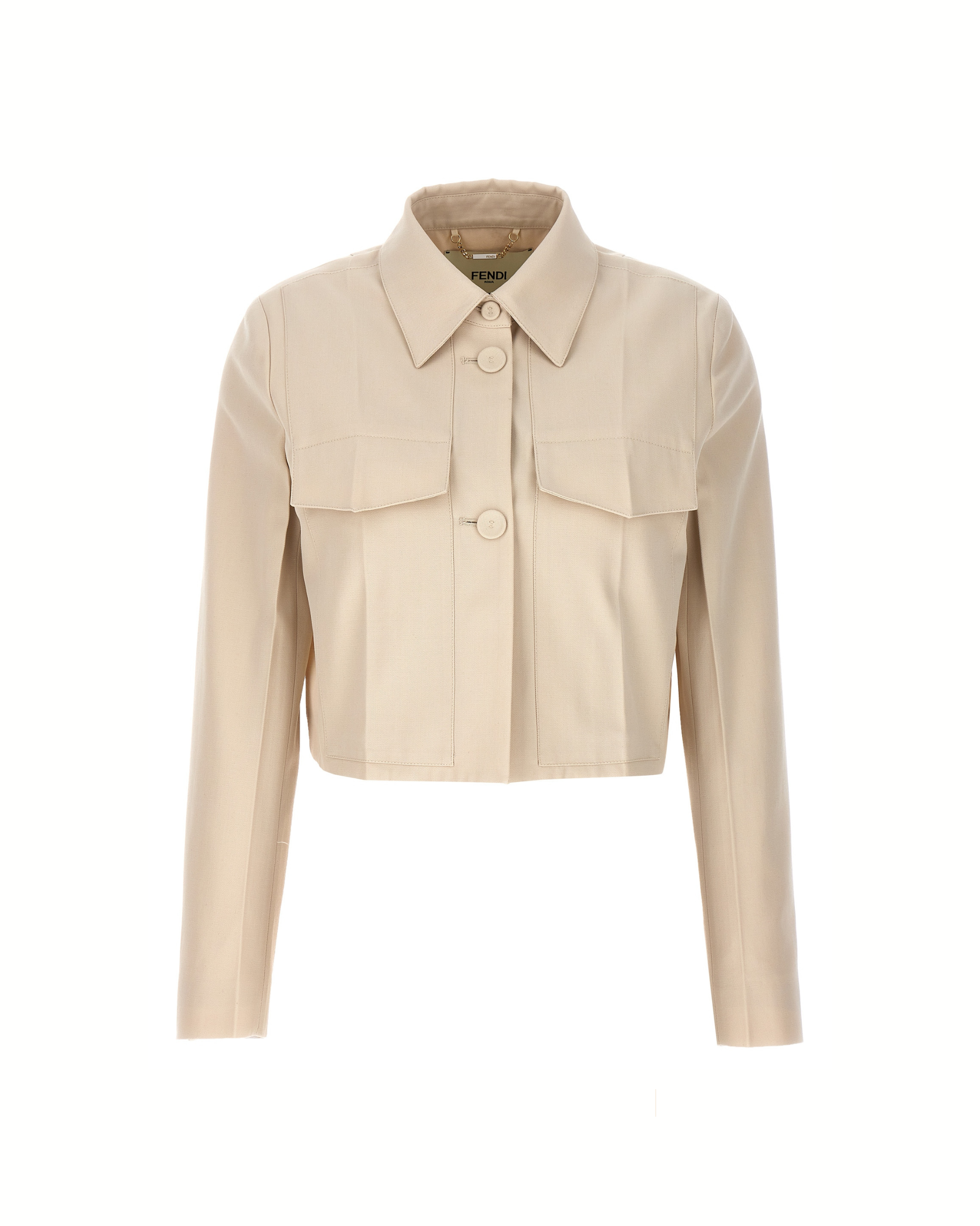 Fendi Tailored Crop Gabardine Jacket