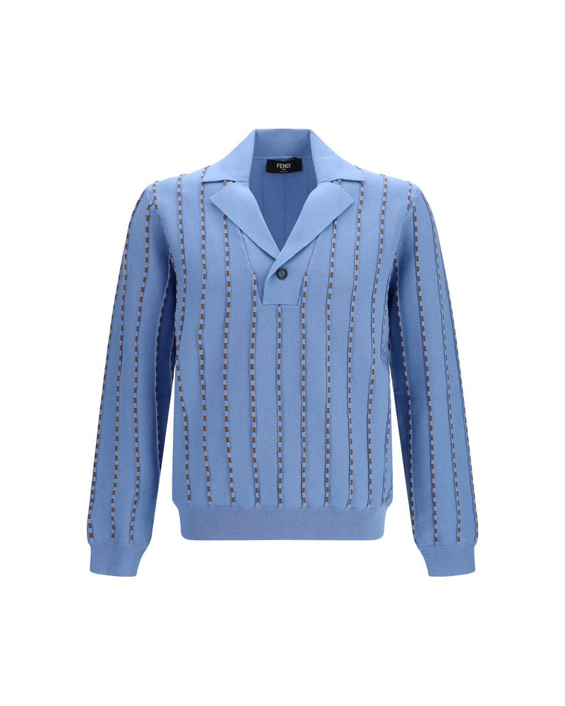Fendi – Trompe-l’Œil Selleria Knit Sweater Light Blue