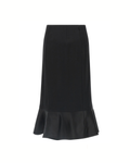 Fendi Virgin Wool Peplum Midi Skirt
