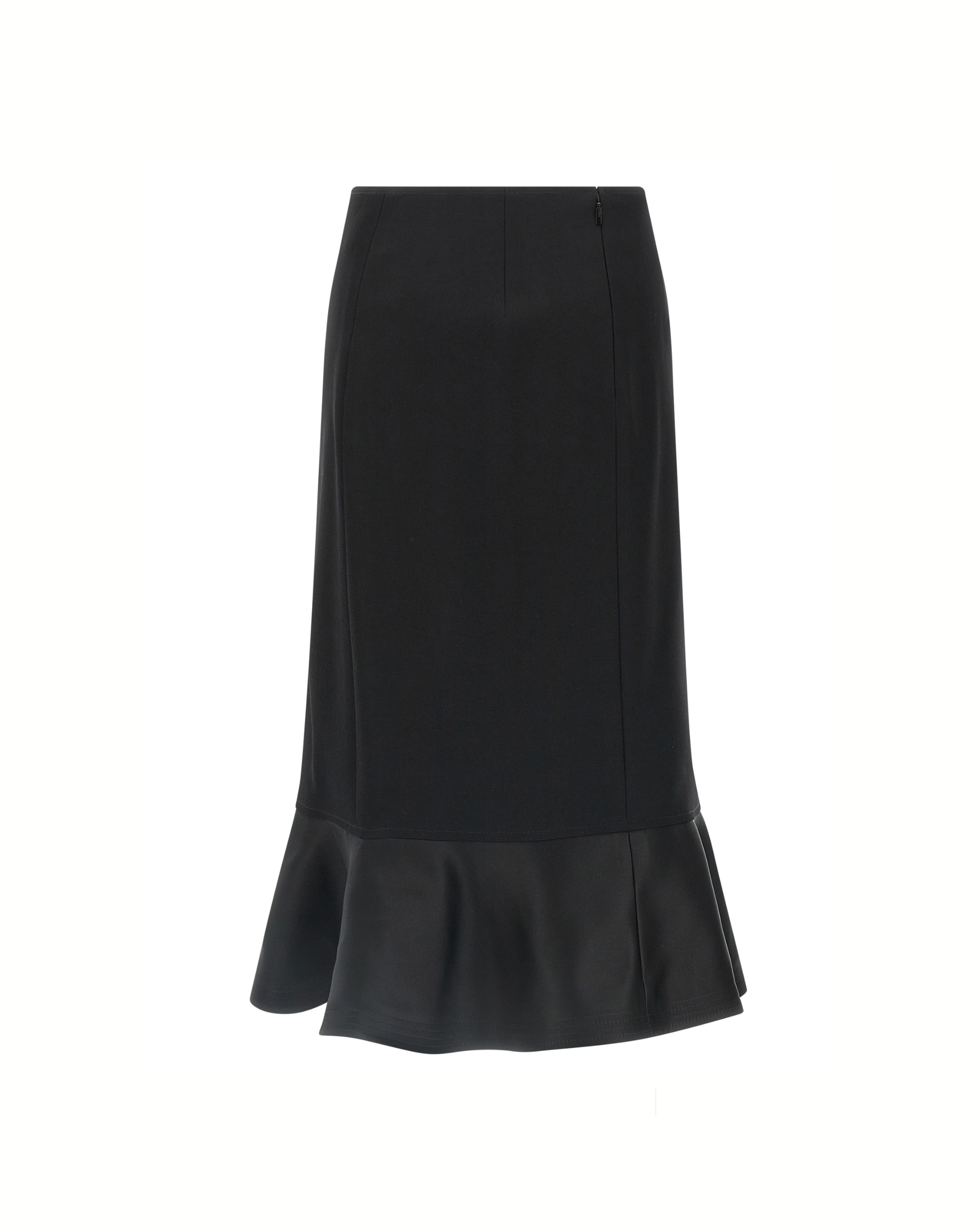 Fendi Virgin Wool Peplum Midi Skirt