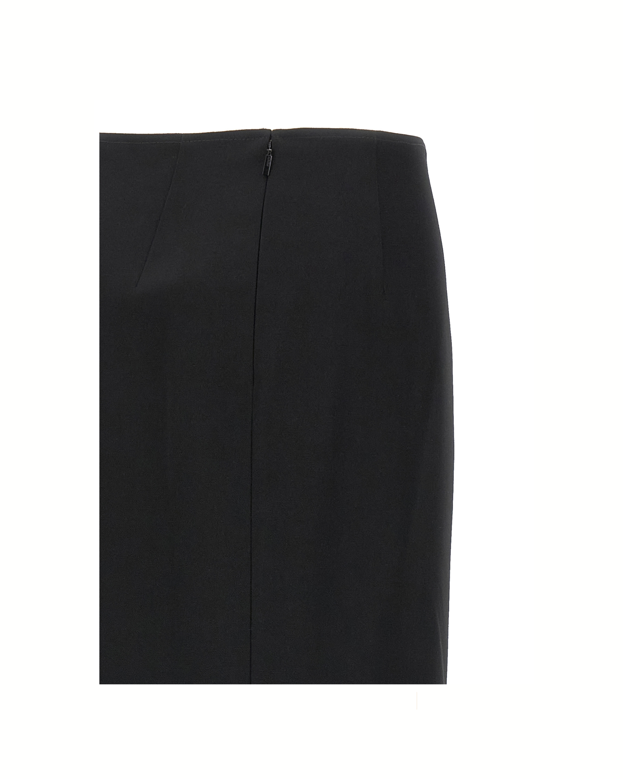 Fendi Virgin Wool Peplum Midi Skirt