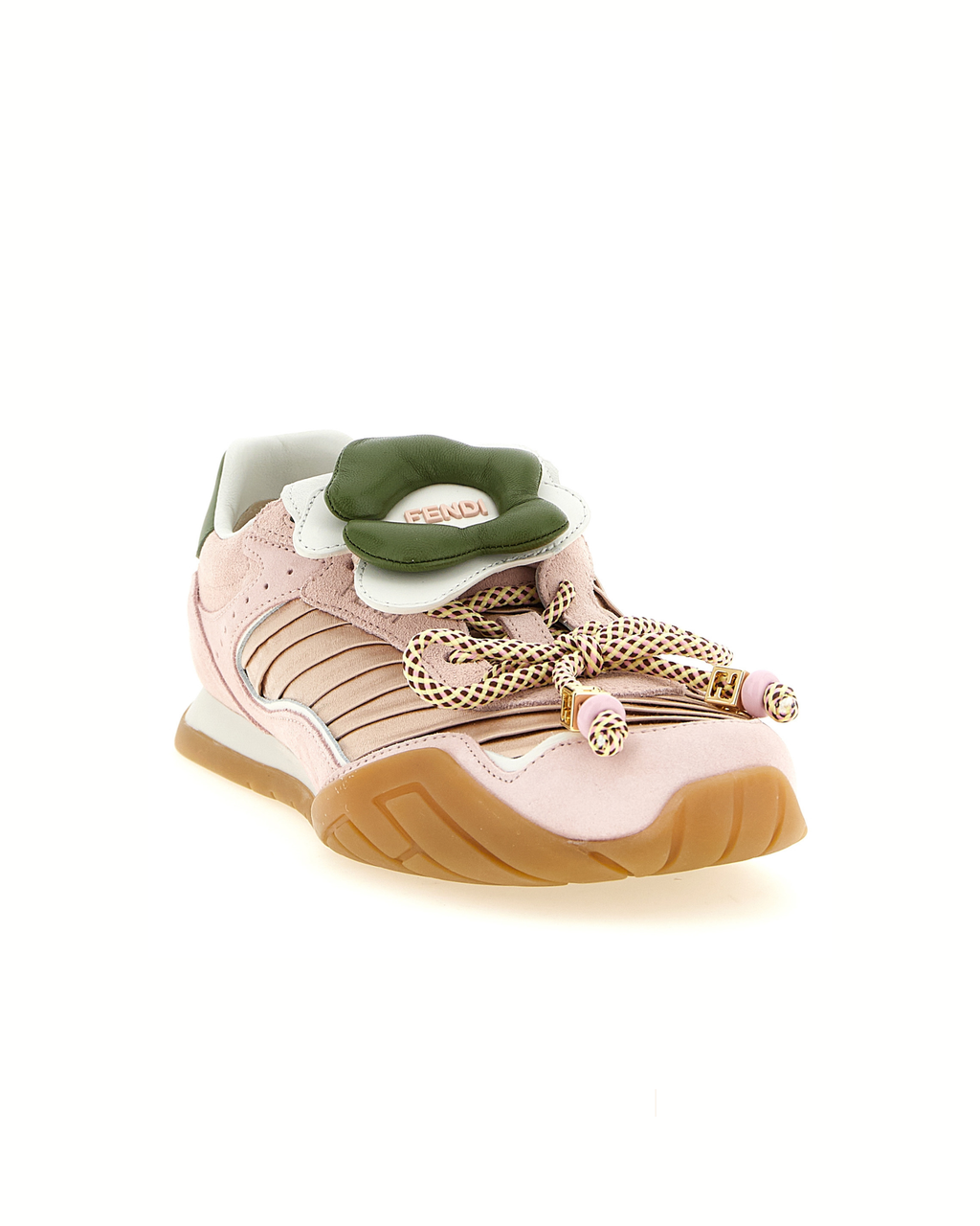 Fendi - Wave Pulse Sneakers in Camoscio e Raso Plissettato Rosa
