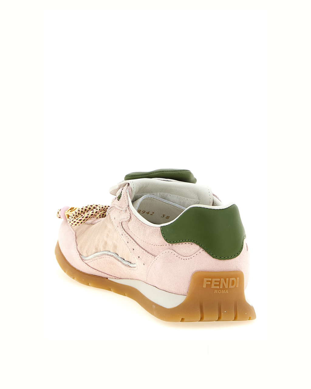 Fendi - Wave Pulse Sneakers in Camoscio e Raso Plissettato Rosa